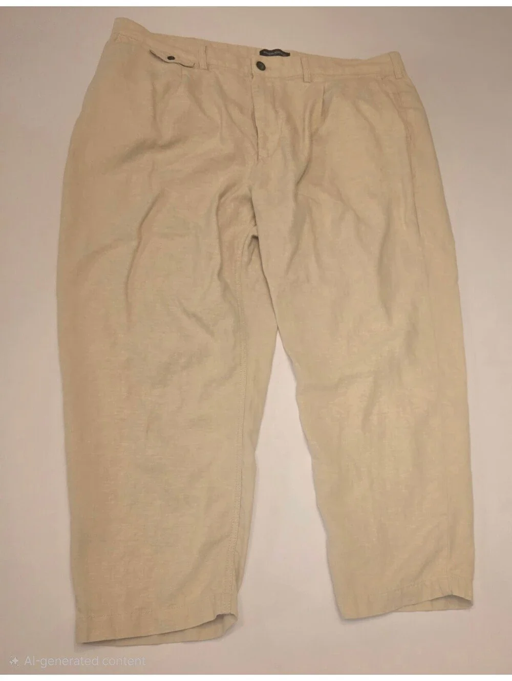 Banana Republic Relaxed Tapered Fit Linen Cotton Pants 42x26 Beige